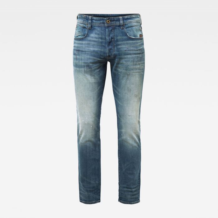 G-Star Raw Jeans - G-Star G-bleid Slim Farmer Nadrág Kék Fehér Magyarország | K791VD8