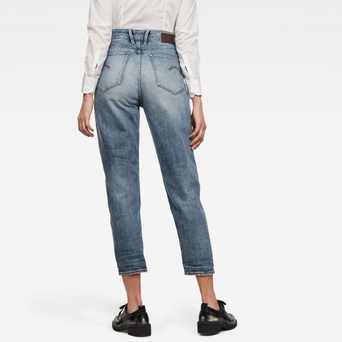 G-Star Raw Jeans - G-Star Janeh Ultra High Mom Ankle Farmer Nadrág Kék Magyarország | 8ENLZCP