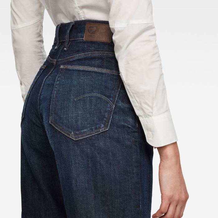 G-Star Raw Jeans - G-Star Janeh Ultra High Mom Ankle C Farmer Nadrág Mélykék Magyarország | QWBIA5D