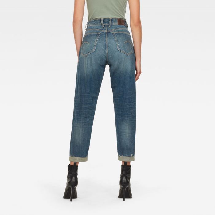 G-Star Raw Jeans - G-Star Janeh Ultra High Mom Ripped Edge Ankle Farmer Nadrág Kék Magyarország | L3HMI9U