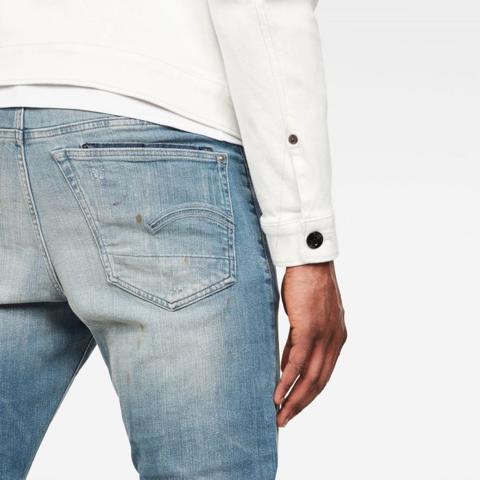 G-Star Raw Jeans - G-Star Kilcot Straight Tapered Farmer Nadrág Kék Fehér Magyarország | AQ41B7D