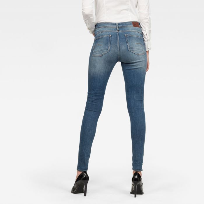 G-Star Raw Jeans - G-Star Lhana High Super Skinny Farmer Nadrág Kék Magyarország | 7PBO7KG