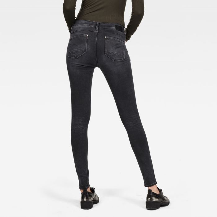 G-Star Raw Jeans - G-Star Lhana High Super Skinny Farmer Nadrág Sötétszürke Magyarország | VN4Z26P