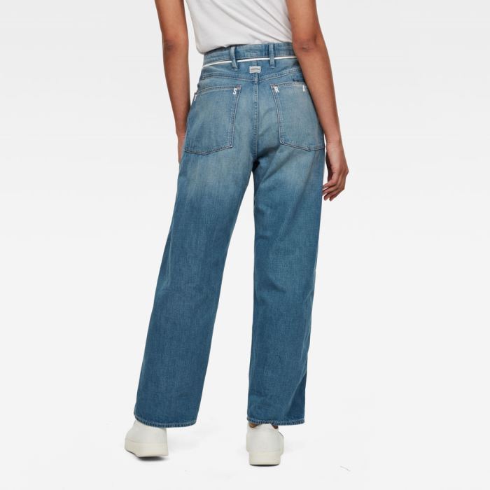 G-Star Raw Jeans - G-Star Lintell High Dad Farmer Nadrág Kék Fehér Magyarország | KTIZJOC