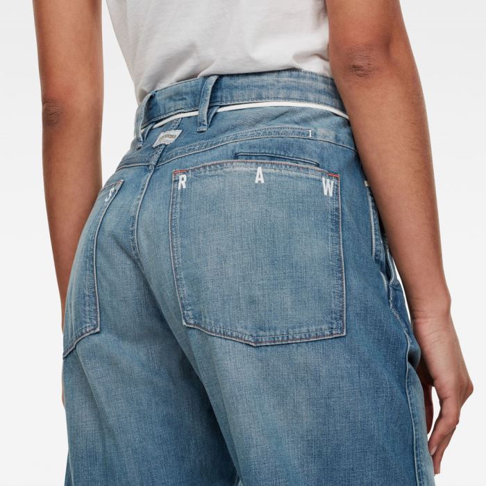 G-Star Raw Jeans - G-Star Lintell High Dad Farmer Nadrág Kék Fehér Magyarország | KTIZJOC