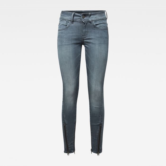 G-Star Raw Jeans - G-Star Lynn 2-zip Mid Skinny Ankle Farmer Nadrág Szürke Magyarország | 1EBL9N9