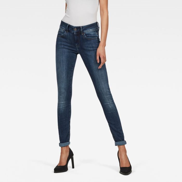 G-Star Raw Jeans - G-Star Lynn D-mid Derekú Super Skinny Farmer Nadrág Obszidián Magyarország | R5HCTVO