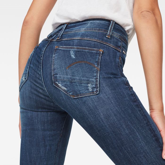 G-Star Raw Jeans - G-Star Lynn D-mid-waist Super Skinny Farmer Nadrág Sötétkék Magyarország | QALHTCB