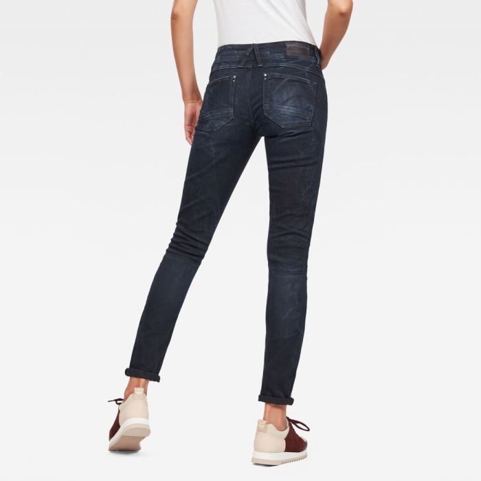 G-Star Raw Jeans - G-Star Lynn Mid Derekú Skinny Farmer Nadrág Obszidián Magyarország | 2IVSN0J