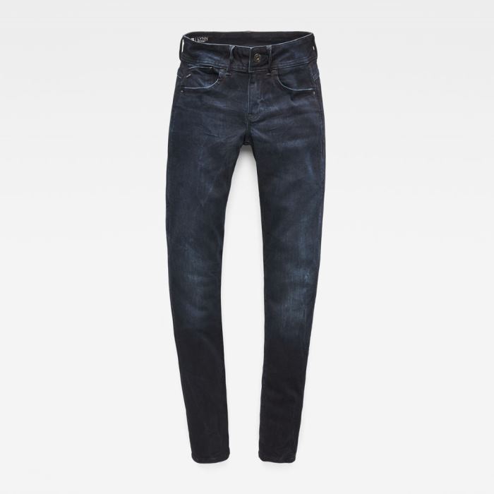 G-Star Raw Jeans - G-Star Lynn Mid Derekú Skinny Farmer Nadrág Obszidián Magyarország | 2IVSN0J