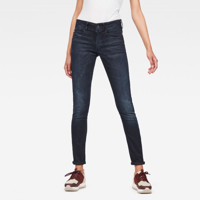 G-Star Raw Jeans - G-Star Lynn Mid Derekú Skinny Farmer Nadrág Obszidián Magyarország | 2IVSN0J