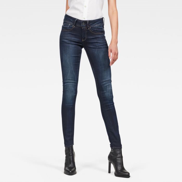 G-Star Raw Jeans - G-Star Lynn Mid Derekú Skinny Farmer Nadrág Kék Magyarország | AWRRB1N