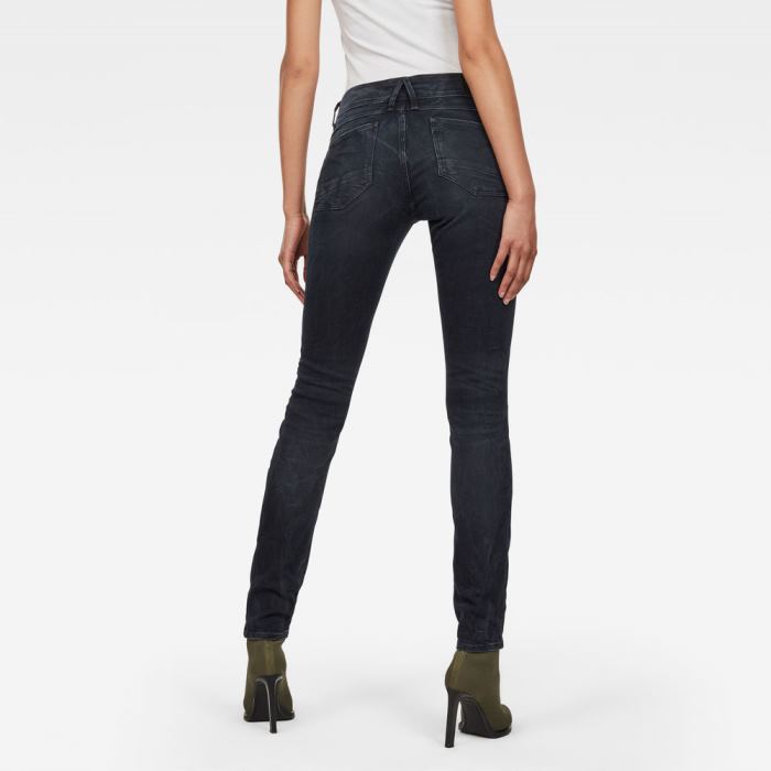 G-Star Raw Jeans - G-Star Lynn Mid Derekú Skinny Farmer Nadrág Obszidián Magyarország | KXNM8K2