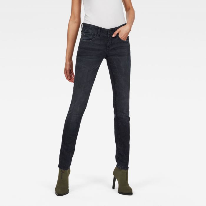 G-Star Raw Jeans - G-Star Lynn Mid Derekú Skinny Farmer Nadrág Obszidián Magyarország | KXNM8K2