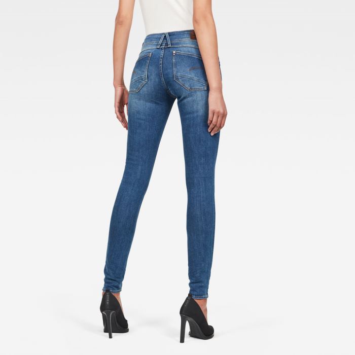 G-Star Raw Jeans - G-Star Lynn Mid Derekú Skinny Farmer Nadrág Kék Magyarország | YKVG1US