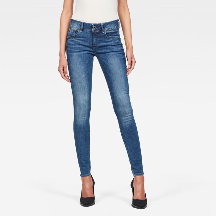 G-Star Raw Jeans - G-Star Lynn Mid Derekú Skinny Farmer Nadrág Kék Magyarország | YKVG1US