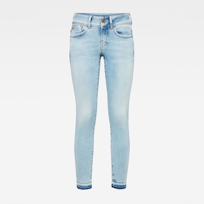 G-Star Raw Jeans - G-Star Lynn Mid Skinny Ripped Edge Ankle Farmer Nadrág Kék Magyarország | HSRR0YF