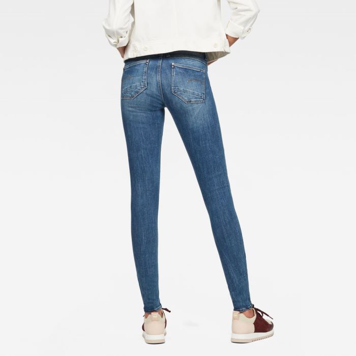 G-Star Raw Jeans - G-Star Lynn Mid Super Skinny Farmer Nadrág Kék Magyarország | FKGS3XP