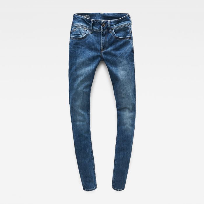 G-Star Raw Jeans - G-Star Lynn Mid Super Skinny Farmer Nadrág Kék Magyarország | FKGS3XP