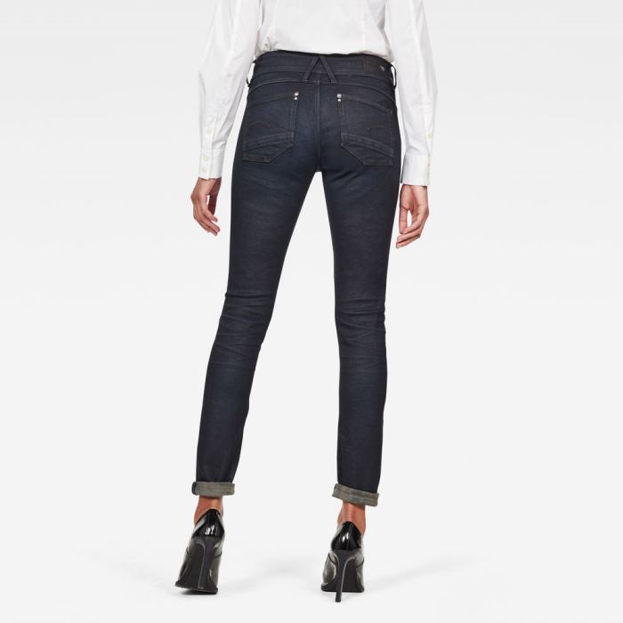 G-Star Raw Jeans - G-Star Lynn Motoros Mid Skinny Farmer Nadrág Sötétkék Magyarország | MG9M2FO