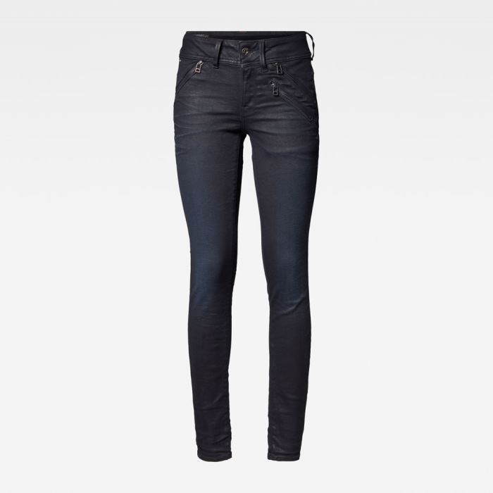 G-Star Raw Jeans - G-Star Lynn Motoros Mid Skinny Farmer Nadrág Sötétkék Magyarország | MG9M2FO