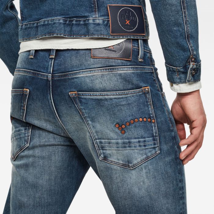 G-Star Raw Jeans - G-Star Max Radar Straight Tapered Farmer Nadrág Kék Fehér Magyarország | M25LNHV