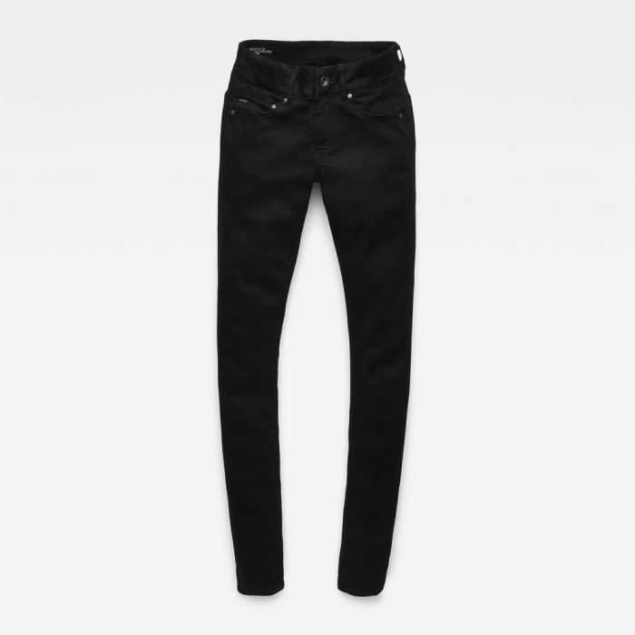 G-Star Raw Jeans - G-Star Midge Cody Mid Skinny Farmer Nadrág Fekete Magyarország | ZY7T12J