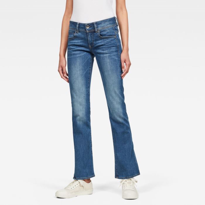 G-Star Raw Jeans - G-Star Midge Mid Bootcut Farmer Nadrág Kék Magyarország | X42KXO2