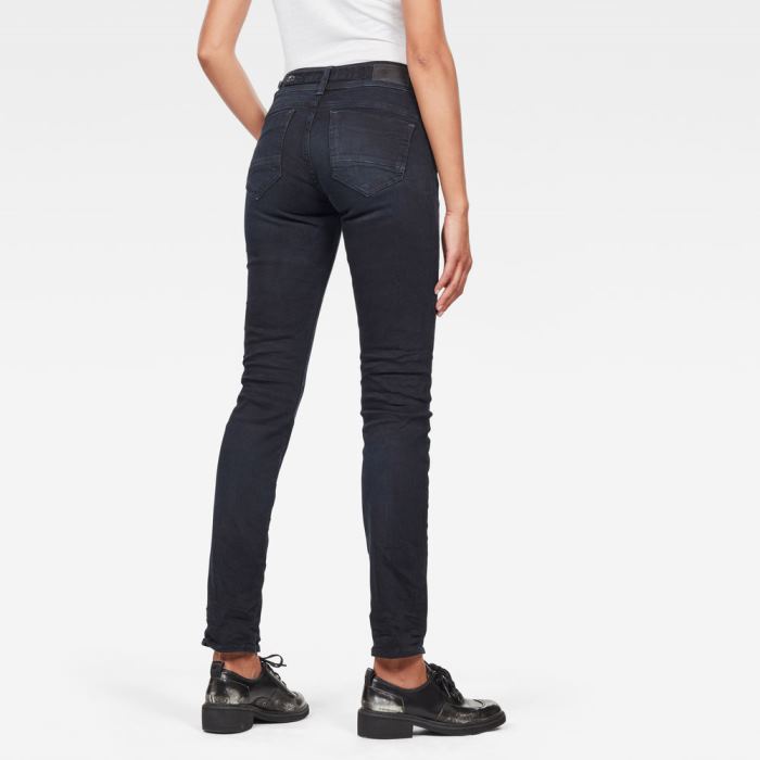 G-Star Raw Jeans - G-Star Midge Saddle Straight Farmer Nadrág Obszidián Magyarország | 3LAVZAB