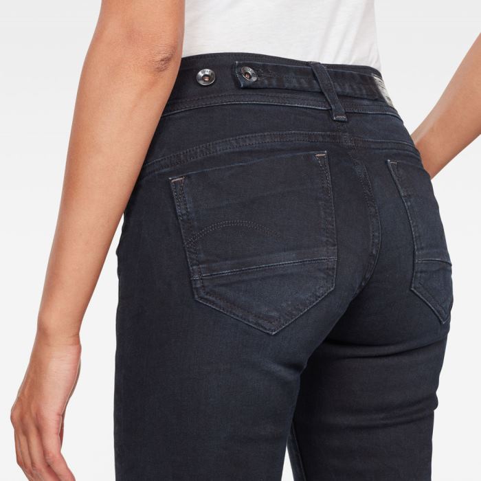 G-Star Raw Jeans - G-Star Midge Saddle Straight Farmer Nadrág Obszidián Magyarország | 3LAVZAB