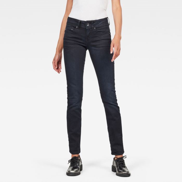 G-Star Raw Jeans - G-Star Midge Saddle Straight Farmer Nadrág Obszidián Magyarország | 3LAVZAB