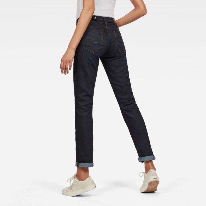 G-Star Raw Jeans - G-Star Midge Saddle Straight Farmer Nadrág Obszidián Magyarország | 9DHWYTQ