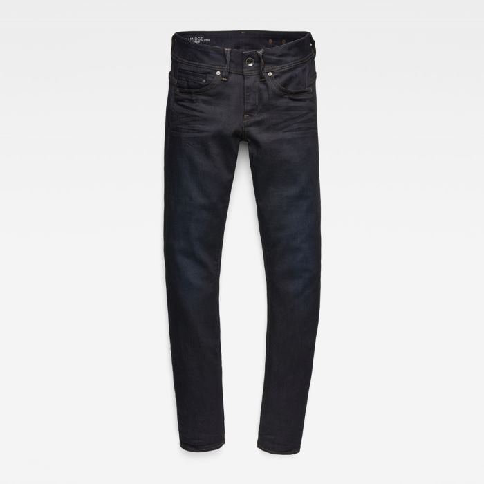 G-Star Raw Jeans - G-Star Midge Saddle Straight Farmer Nadrág Obszidián Magyarország | 9DHWYTQ