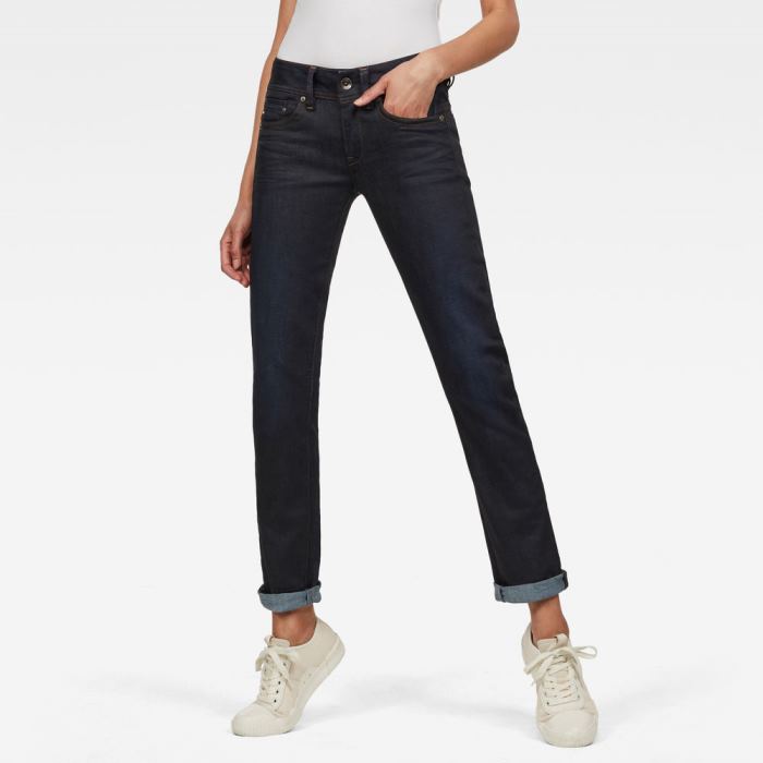 G-Star Raw Jeans - G-Star Midge Saddle Straight Farmer Nadrág Obszidián Magyarország | 9DHWYTQ