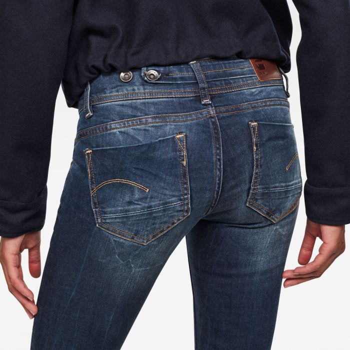 G-Star Raw Jeans - G-Star Midge Saddle Straight Farmer Nadrág Obszidián Magyarország | K1ERKOV