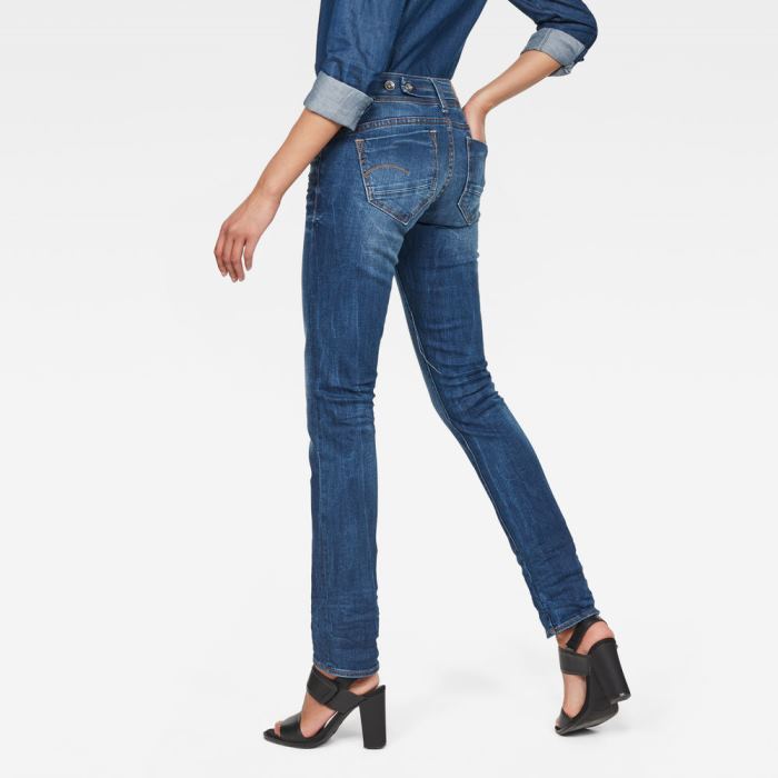 G-Star Raw Jeans - G-Star Midge Saddle Straight Farmer Nadrág Égszínkék Magyarország | L6U0RQ4