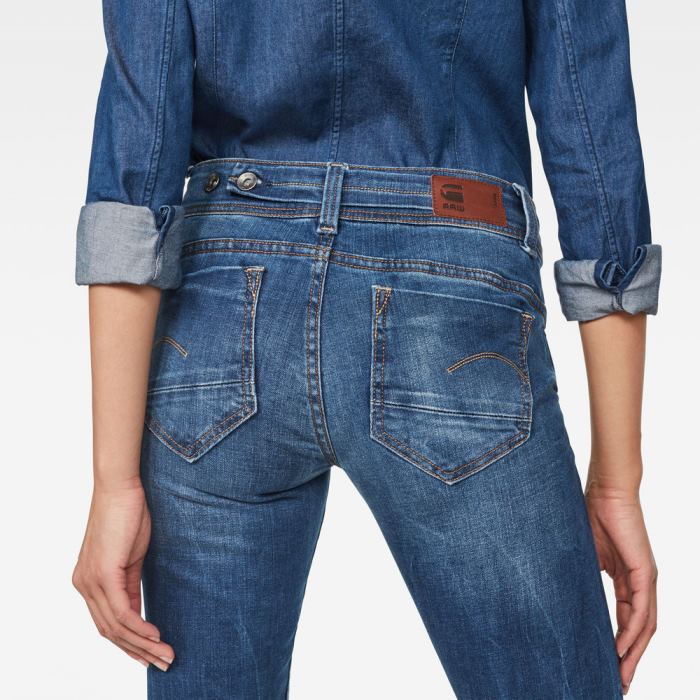 G-Star Raw Jeans - G-Star Midge Saddle Straight Farmer Nadrág Égszínkék Magyarország | L6U0RQ4