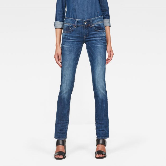 G-Star Raw Jeans - G-Star Midge Saddle Straight Farmer Nadrág Égszínkék Magyarország | L6U0RQ4