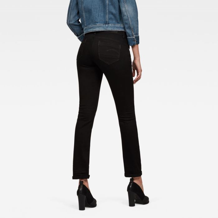 G-Star Raw Jeans - G-Star Midge Saddle Straight Farmer Nadrág Sötétkék Magyarország | VZ6TGFS