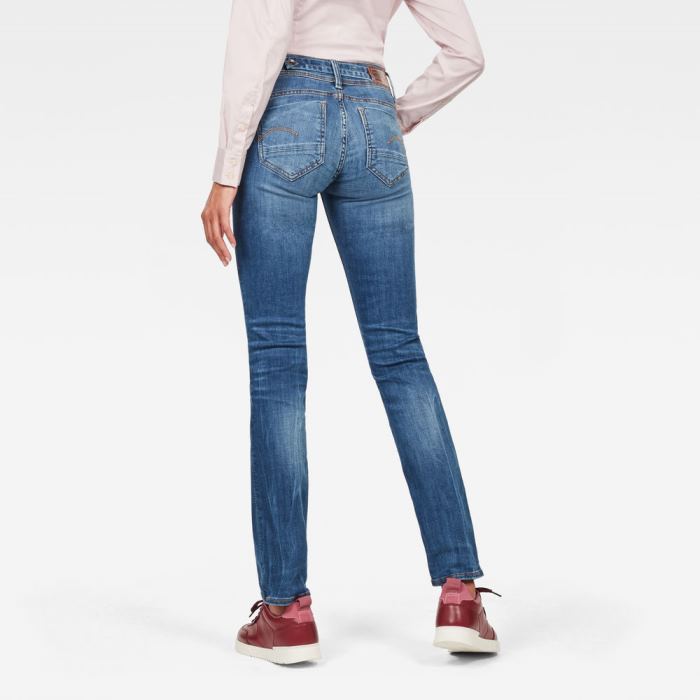 G-Star Raw Jeans - G-Star Midge Saddle Straight Farmer Nadrág Sötétkék Magyarország | XSPKMRH