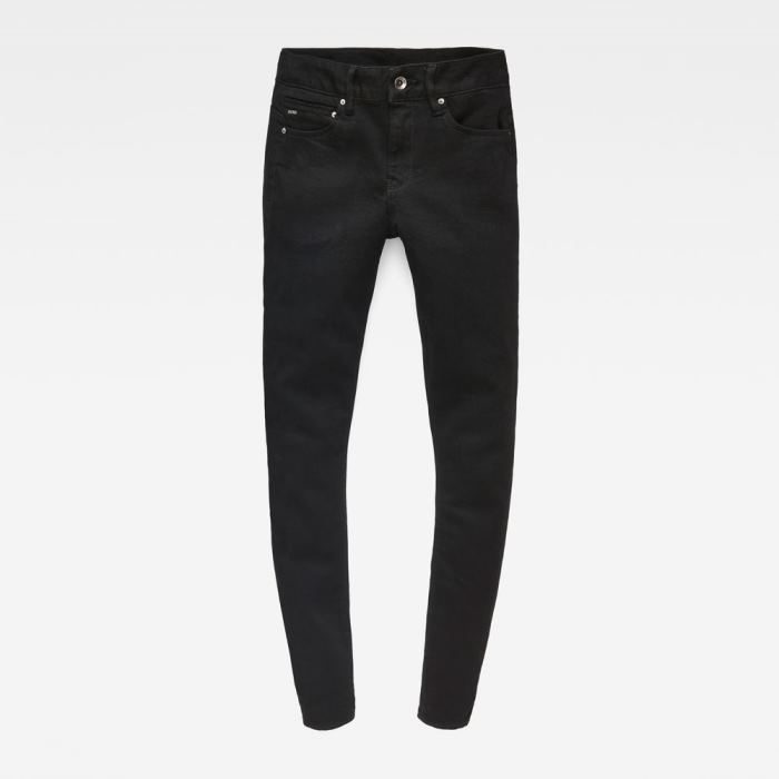 G-Star Raw Jeans - G-Star Midge Zip Mid Skinny Farmer Nadrág Fekete Magyarország | RKY7TGH