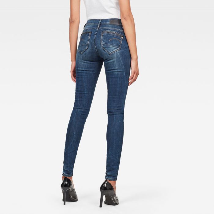 G-Star Raw Jeans - G-Star Midge Zip Mid-waist Skinny Farmer Nadrág Obszidián Magyarország | FXJS1JS