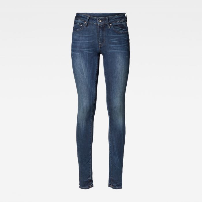 G-Star Raw Jeans - G-Star Midge Zip Mid-waist Skinny Farmer Nadrág Obszidián Magyarország | FXJS1JS