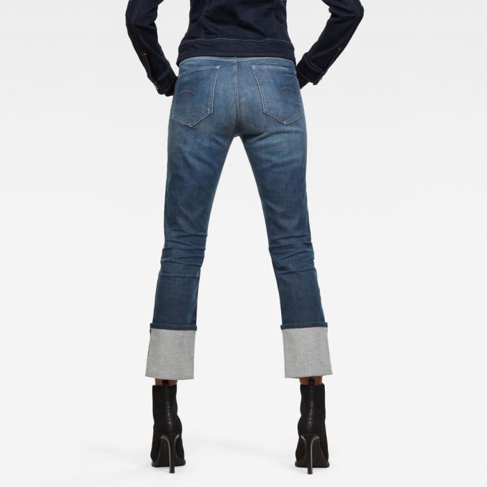 G-Star Raw Jeans - G-Star Noxer High Straight Farmer Nadrág Kék Magyarország | 17X9QDJ