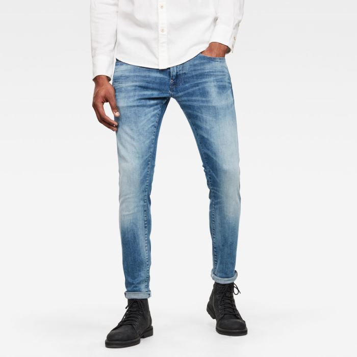 G-Star Raw Jeans - G-Star Revend N Skinny Farmer Nadrág Kék Magyarország | NH6A95W