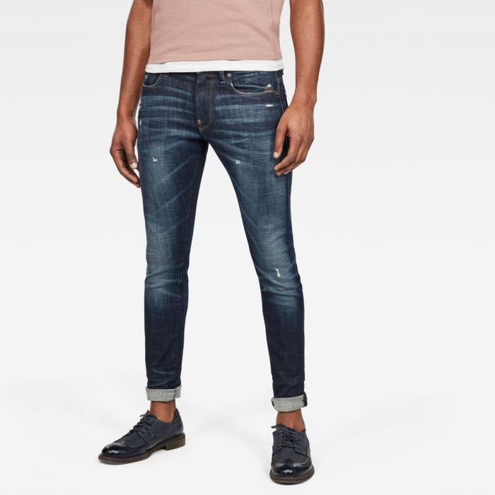 G-Star Raw Jeans - G-Star Revend Skinny Farmer Nadrág Kék Magyarország | 051RAAZ