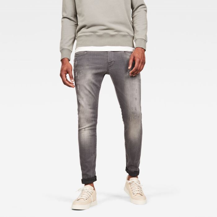 G-Star Raw Jeans - G-Star Revend Skinny Farmer Nadrág Világos Szürke Magyarország | 4ZKP298