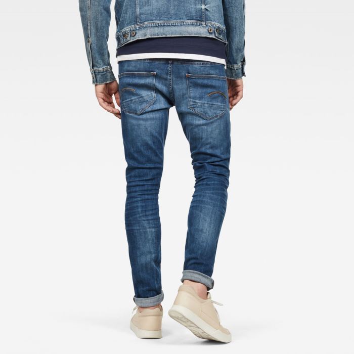 G-Star Raw Jeans - G-Star Revend Skinny Farmer Nadrág Sötétkék Magyarország | 53RP8LO