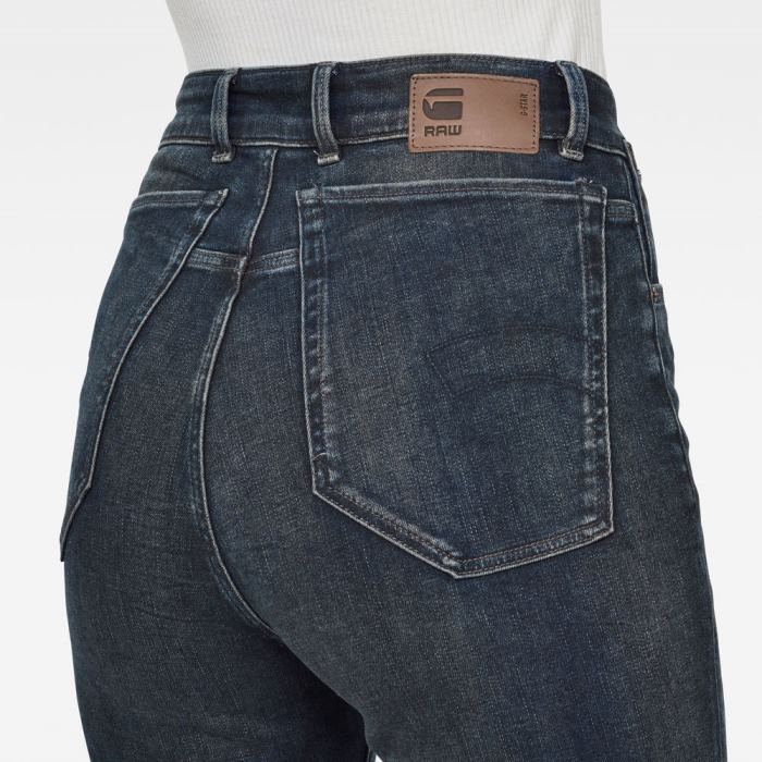 G-Star Raw Jeans - G-Star Stringfield Ultra High Skinny Farmer Nadrág Sötétkék Fehér Magyarország | 908XRR0