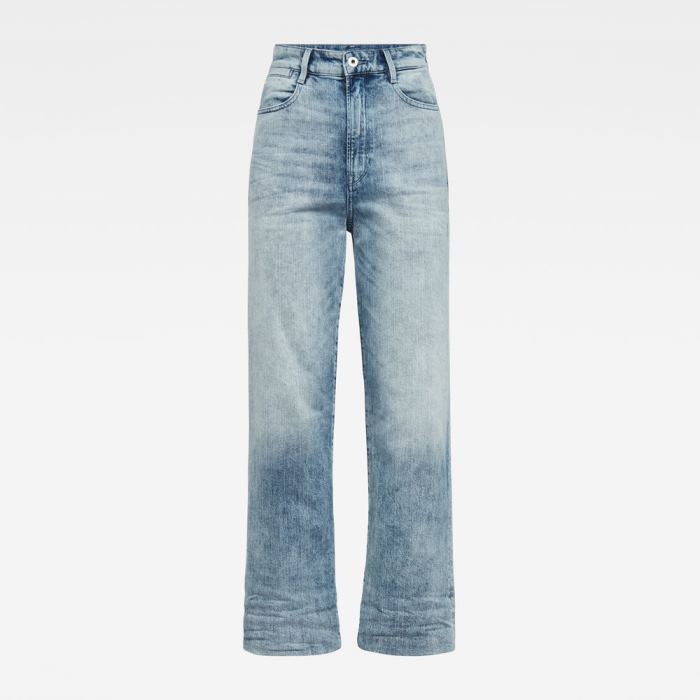 G-Star Raw Jeans - G-Star Tedie Ultra High Straight Ripped Edge Ankle Farmer Nadrág Kék Magyarország | EAM4KIK